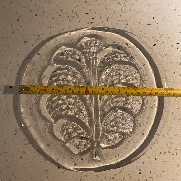 Vintage 9 Inch Orrefors Sweden Lars Hellsten Tree of Life Glass Server Plate EUC - Picture 5 of 6